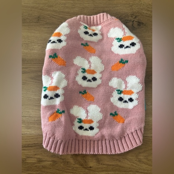 Pink Carrot Bunny Knit Dog Sweater, Size: Medium - NWOT - Picture 4 of 4